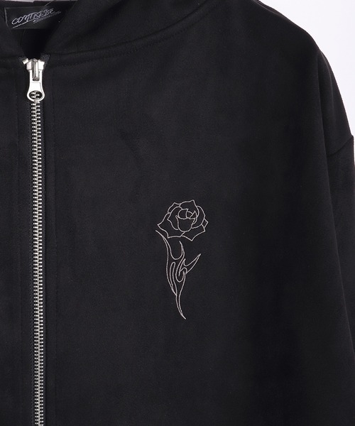 WESTSEA(ウエストシー)の「フェイクスエード トライバル 薔薇刺繍 フルジップパーカー(パーカー・メンズ・オフホワイト/ブラック・M/L)」の9枚目の写真