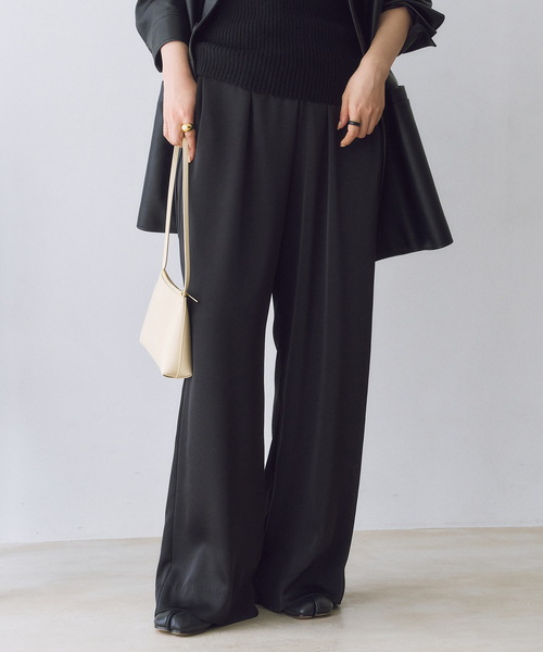 追加》dull satin relax パンツ（その他パンツ）｜Plage（プラージュ