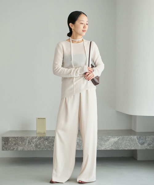 追加》dull satin relax パンツ（その他パンツ）｜Plage（プラージュ