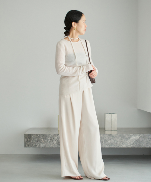 plage(プラージュ)の「《追加》dull satin relax パンツ(その他パンツ・レディース・アイボリー/ブラック・36/38/34)」の13枚目の写真