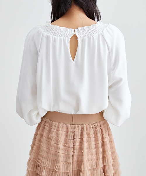 Lace Ladies(レースレディース)の「配レース シャーリング ギャザー 長袖 ブラウス(シャツ/ブラウス・レディース・グレー/パープル/ホワイト/ブラック・S/FREE)」の9枚目の写真