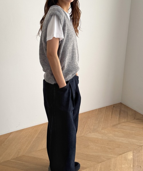 mCANAL JEAN / KNIT El mar アルパカ混Vネック El marアルパカ混Vニットベスト | CANAL JEAN（キャナルジーン