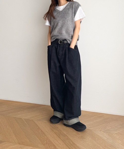 mCANAL JEAN / KNIT El mar アルパカ混Vネック El marアルパカ混Vニットベスト | CANAL JEAN（キャナルジーン