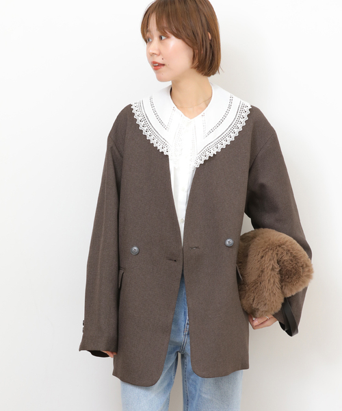 JOURNAL STANDARDノーカラーダブルジャケット定価2.4万円 JOURNAL STANDARD（ジャーナルスタンダード）の「ノーカラーダブル