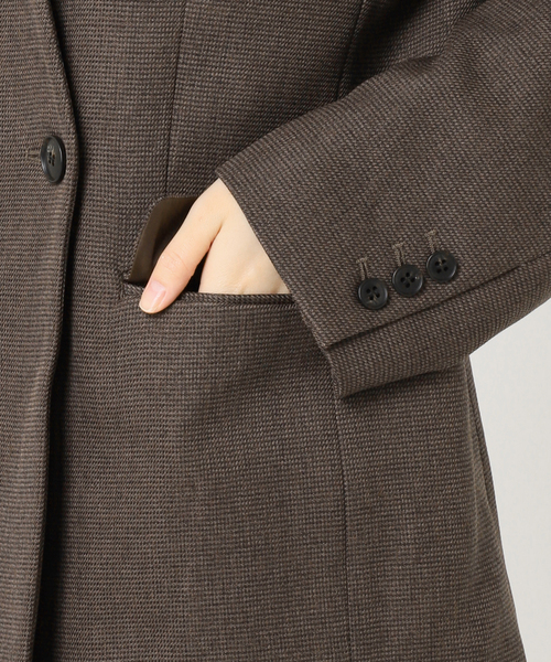 セール】メランジノーカラーダブルジャケット（ノーカラージャケット