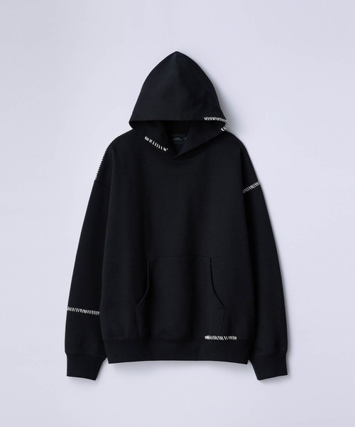 SLICK（スリック）の「【SLICK/スリック】Compact Fleece Embroidery Sweat Pull Parka/コンパクトフリースエンブロイダリープルパーカー / ヘビィーウェイト（パーカー・メンズ・ブラック/ライトグレー/スミクロ・1/2/3）」の11枚目の写真