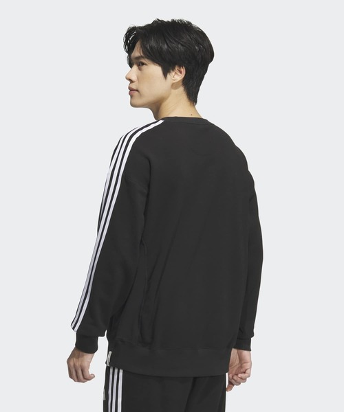adidas(アディダス)の「エッセンシャルズ プラス ルーズフィット スリーストライプス フレンチテリー スウェットシャツ / トレーナー / アディダス adidas(スウェット・メンズ・グレー/ブルー/カーキ/ブラック・XX-LARGE/3XL/LARGE/MEDIUM/SMALL/X-LARGE/X-SMALL)」の5枚目の写真