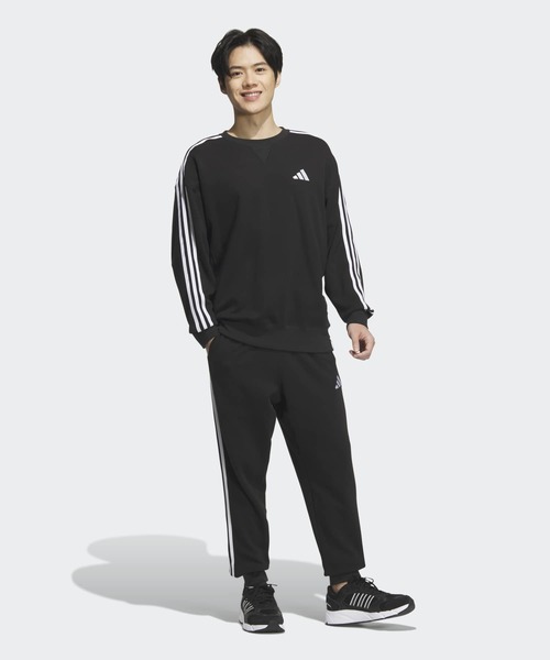 adidas(アディダス)の「エッセンシャルズ プラス ルーズフィット スリーストライプス フレンチテリー スウェットシャツ / トレーナー / アディダス adidas(スウェット・メンズ・グレー/ブルー/カーキ/ブラック・XX-LARGE/3XL/LARGE/MEDIUM/SMALL/X-LARGE/X-SMALL)」の8枚目の写真