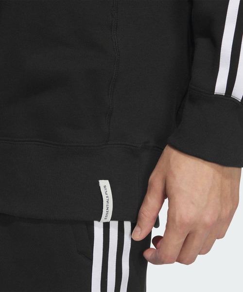 adidas(アディダス)の「エッセンシャルズ プラス ルーズフィット スリーストライプス フレンチテリー スウェットシャツ / トレーナー / アディダス adidas(スウェット・メンズ・グレー/ブルー/カーキ/ブラック・XX-LARGE/3XL/LARGE/MEDIUM/SMALL/X-LARGE/X-SMALL)」の6枚目の写真