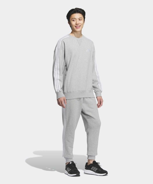 adidas(アディダス)の「エッセンシャルズ プラス ルーズフィット スリーストライプス フレンチテリー スウェットシャツ / トレーナー / アディダス adidas(スウェット・メンズ・グレー/ブルー/カーキ/ブラック・XX-LARGE/3XL/LARGE/MEDIUM/SMALL/X-LARGE/X-SMALL)」の12枚目の写真