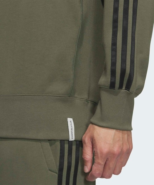 adidas(アディダス)の「エッセンシャルズ プラス ルーズフィット スリーストライプス フレンチテリー スウェットシャツ / トレーナー / アディダス adidas(スウェット・メンズ・グレー/ブルー/カーキ/ブラック・XX-LARGE/3XL/LARGE/MEDIUM/SMALL/X-LARGE/X-SMALL)」の15枚目の写真