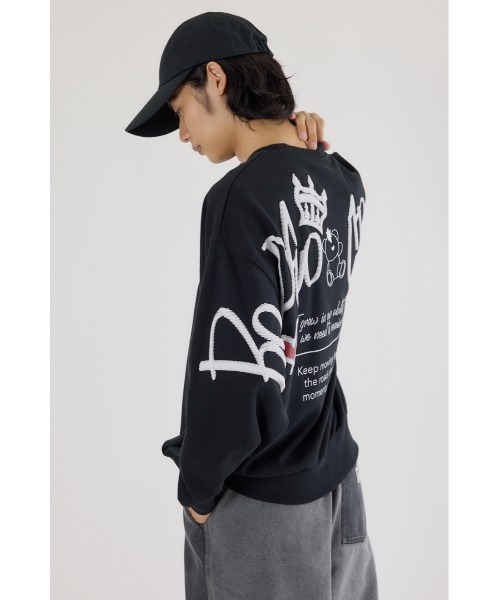 RODEO CROWNS WIDE BOWL（ロデオクラウンズワイドボウル）の「BRIDGE BEARスウェットトップス（スウェット・レディース・ブラック/ブラウン/オフホワイト/ピンク/グレー×ホワイト・FREE）」の14枚目の写真