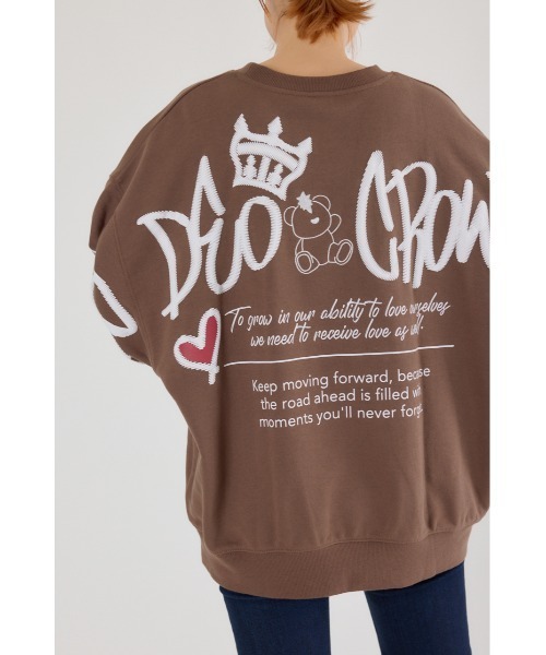 RODEO CROWNS WIDE BOWL（ロデオクラウンズワイドボウル）の「BRIDGE BEARスウェットトップス（スウェット・レディース・ブラック/ブラウン/オフホワイト/ピンク/グレー×ホワイト・FREE）」の10枚目の写真