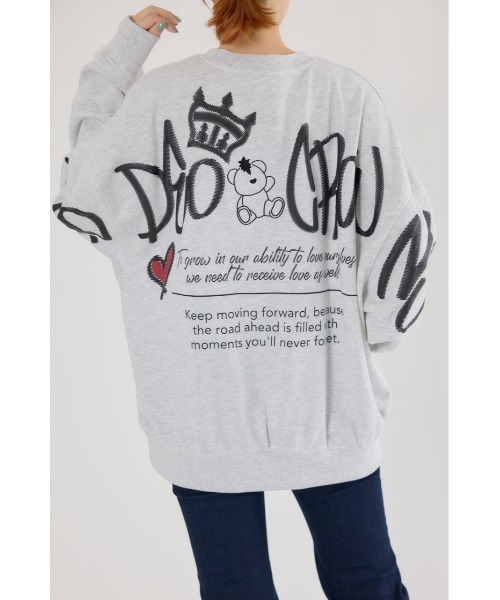 RODEO CROWNS WIDE BOWL（ロデオクラウンズワイドボウル）の「BRIDGE BEARスウェットトップス（スウェット・レディース・ブラック/ブラウン/オフホワイト/ピンク/グレー×ホワイト・FREE）」の7枚目の写真