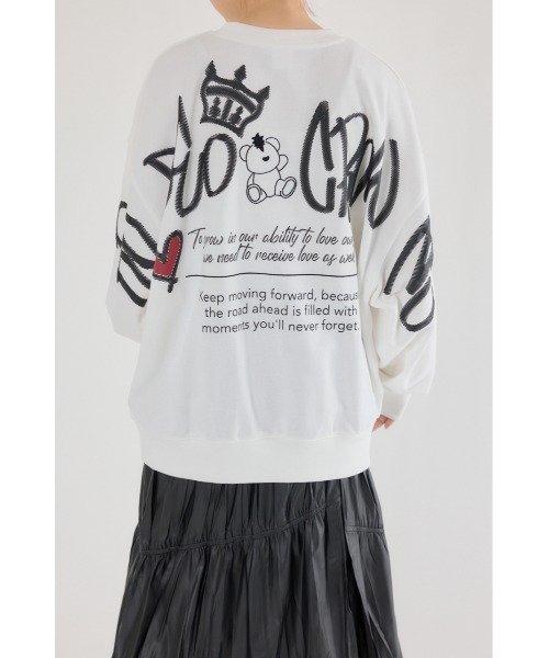 RODEO CROWNS WIDE BOWL（ロデオクラウンズワイドボウル）の「BRIDGE BEARスウェットトップス（スウェット・レディース・ブラック/ブラウン/オフホワイト/ピンク/グレー×ホワイト・FREE）」の22枚目の写真