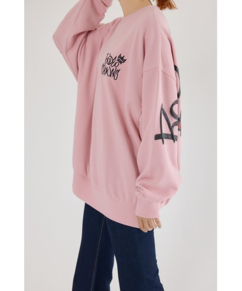 RODEO CROWNS WIDE BOWL（ロデオクラウンズワイドボウル）の「BRIDGE BEARスウェットトップス（スウェット・レディース・ブラック/ブラウン/オフホワイト/ピンク/グレー×ホワイト・FREE）」の11枚目の写真