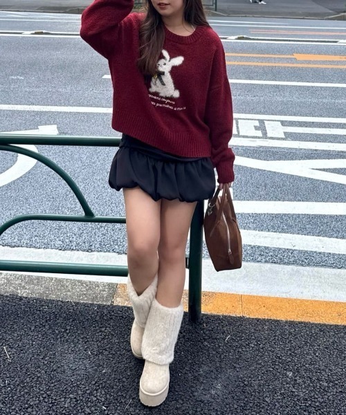 Another Branch olive des olive(アナザーブランチオリーブデオリーブ)の「こだわりのアニマルニット(ニット/セーター・レディース・ボルドー/ネイビー/アイボリー/トップグレー/ピンク/サックスブルー・FREE)」の21枚目の写真