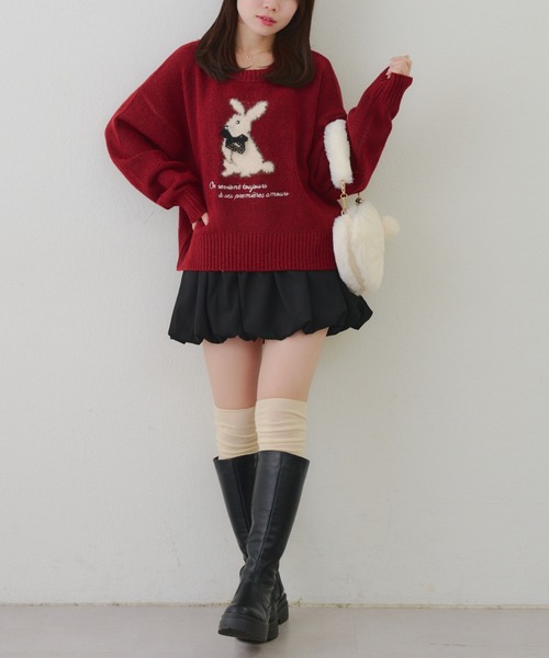 Another Branch olive des olive(アナザーブランチオリーブデオリーブ)の「こだわりのアニマルニット(ニット/セーター・レディース・ボルドー/ネイビー/アイボリー/トップグレー/ピンク/サックスブルー・FREE)」の14枚目の写真