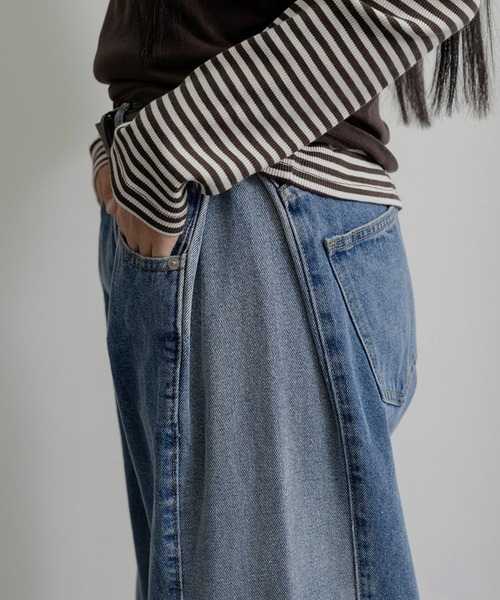 3.3 Field Trip （3.3フィールドトリップ）の「3.3 Field Trip／ツートンデニムパンツ（デニムパンツ・レディース・ブラック/ブルー・SMALL）」の22枚目の写真