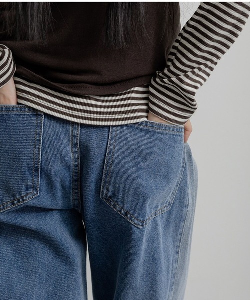 3.3 Field Trip （3.3フィールドトリップ）の「3.3 Field Trip／ツートンデニムパンツ（デニムパンツ・レディース・ブラック/ブルー・SMALL）」の11枚目の写真