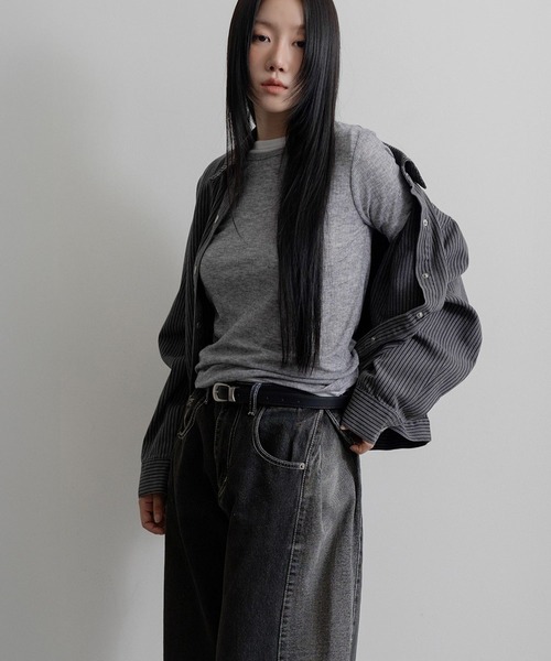 3.3 Field Trip （3.3フィールドトリップ）の「3.3 Field Trip／ツートンデニムパンツ（デニムパンツ・レディース・ブラック/ブルー・SMALL）」の15枚目の写真