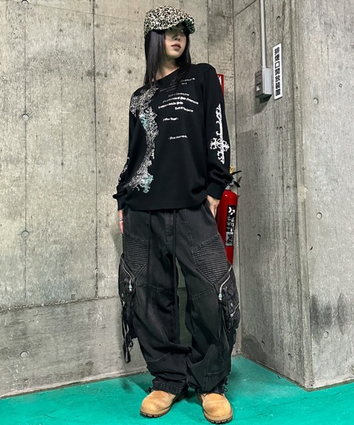 y2k opium A'GEM/9 ナイロン カーゴ カスタム ボンテージパンツ A'GEM/9 / エージェムナイン』ロゴ刺繍カーゴパンツ A'GEM/9│A