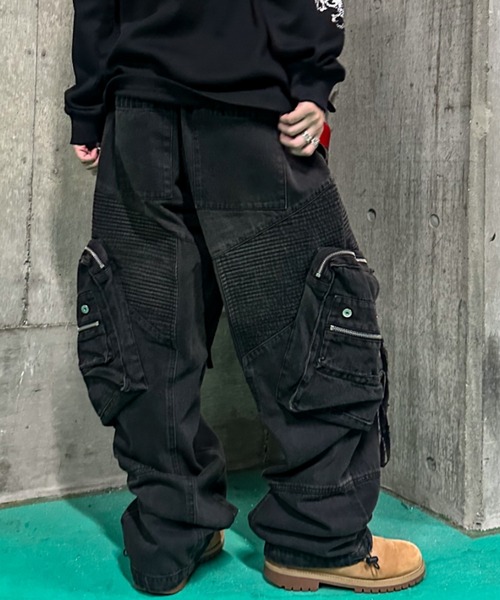 A'GEM/9 × .kom 『A'GEM/9/エージェムナイン』 蛇腹カーゴパンツ A'GEM