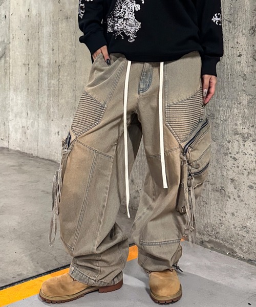 A'GEM/9 × .kom 『A'GEM/9/エージェムナイン』 蛇腹カーゴパンツ A'GEM