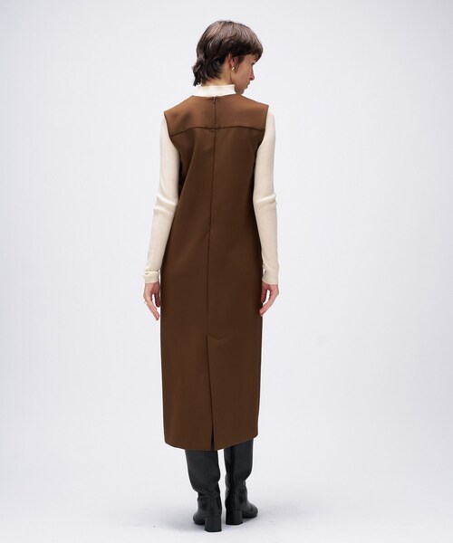cloenc(クロエンス)の「【マシンウォッシュ】キーネックジャンパースカート(ワンピース・レディース・ブラック/ダークブラウン/ボルドー・02/01/03)」の11枚目の写真