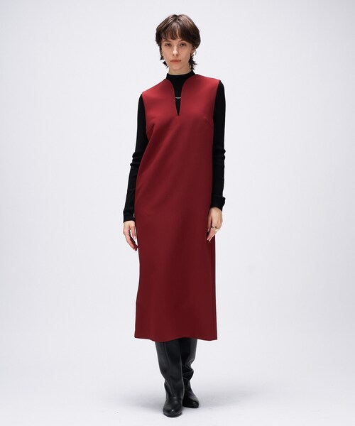cloenc(クロエンス)の「【マシンウォッシュ】キーネックジャンパースカート(ワンピース・レディース・ブラック/ダークブラウン/ボルドー・02/01/03)」の18枚目の写真