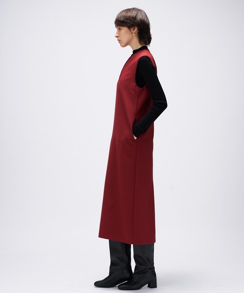 cloenc(クロエンス)の「【マシンウォッシュ】キーネックジャンパースカート(ワンピース・レディース・ブラック/ダークブラウン/ボルドー・02/01/03)」の19枚目の写真