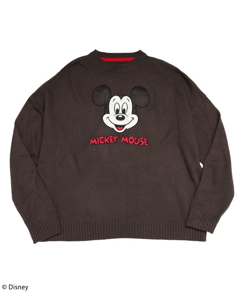 Disney/ディズニー/ミッキーマウス】サテン刺しゅうニット（ニット