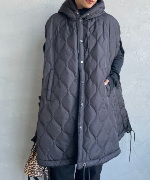 WEB限定】[TAION/タイオン] MILITARY キルティングダウンケープ