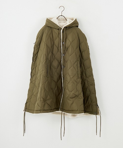 WEB限定】[TAION/タイオン] MILITARY キルティングダウンケープ