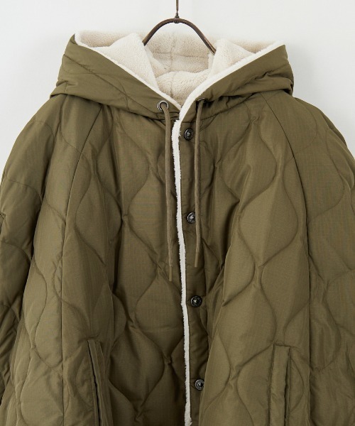 WEB限定】[TAION/タイオン] MILITARY キルティングダウンケープ