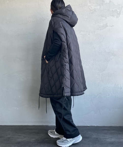 WEB限定】[TAION/タイオン] MILITARY キルティングダウンケープ