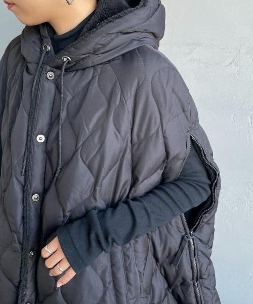 WEB限定】[TAION/タイオン] MILITARY キルティングダウンケープ