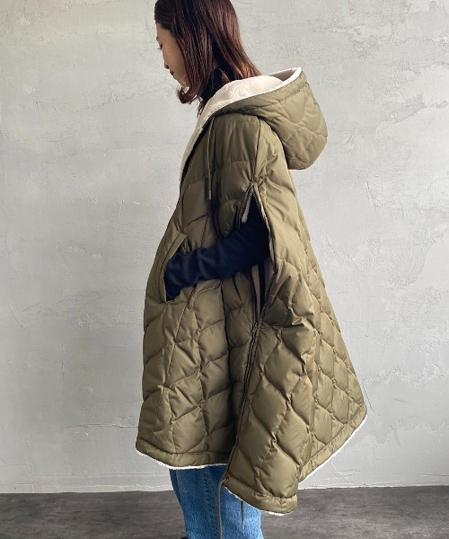 WEB限定】[TAION/タイオン] MILITARY キルティングダウンケープ