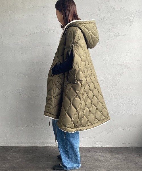 【限定値下げ】TAION/タイオン MILITARY キルティングダウンケープ WEB限定】[TAION/タイオン] MILITARY キルティングダウンケープ