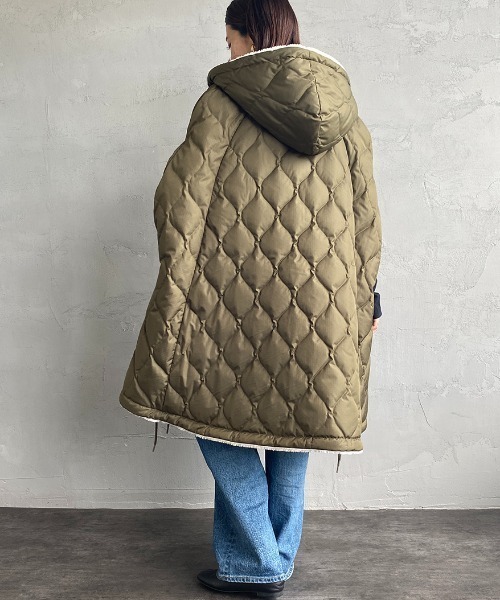 WEB限定】[TAION/タイオン] MILITARY キルティングダウンケープ