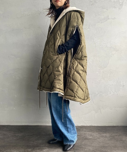 【WEB限定】TAION/タイオン MILITARY キルティングダウンケープ WEB限定】[TAION/タイオン] MILITARY キルティングダウンケープ