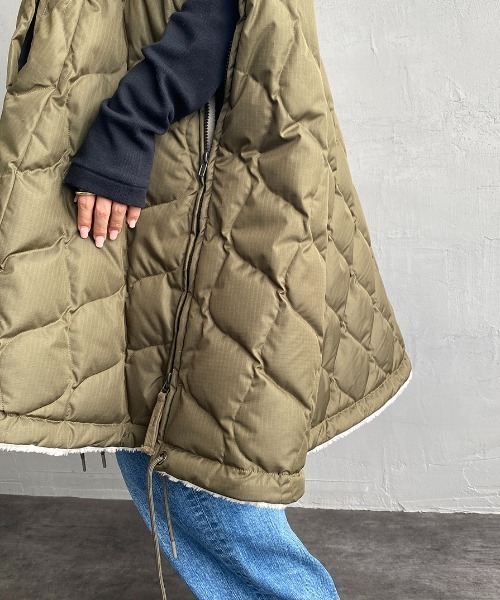 WEB限定】[TAION/タイオン] MILITARY キルティングダウンケープ