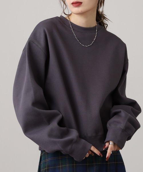 hunch(ハンチ)の「hunch シャイニー糸ステッチ プルオーバー(Tシャツ/カットソー・レディース・杢グレー/チャコール/オートミール・FREE)」の3枚目の写真