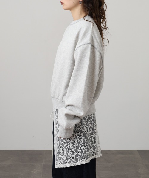 hunch(ハンチ)の「hunch シャイニー糸ステッチ プルオーバー(Tシャツ/カットソー・レディース・杢グレー/チャコール/オートミール・FREE)」の19枚目の写真
