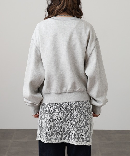 hunch(ハンチ)の「hunch シャイニー糸ステッチ プルオーバー(Tシャツ/カットソー・レディース・杢グレー/チャコール/オートミール・FREE)」の16枚目の写真