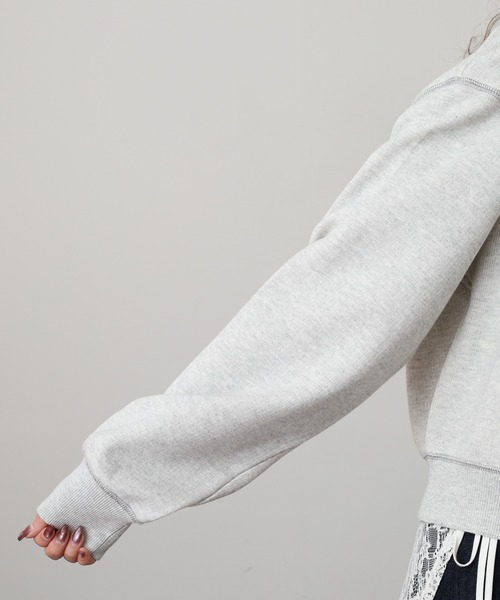 hunch(ハンチ)の「hunch シャイニー糸ステッチ プルオーバー(Tシャツ/カットソー・レディース・杢グレー/チャコール/オートミール・FREE)」の17枚目の写真