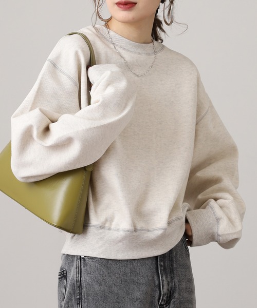 hunch(ハンチ)の「hunch シャイニー糸ステッチ プルオーバー(Tシャツ/カットソー・レディース・杢グレー/チャコール/オートミール・FREE)」の10枚目の写真