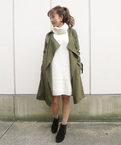 Chico（チコ）の「【who's who Chico】オフタートル片畦ニットワンピース（ワンピース・レディース・アイボリー/ベージュ/グレー・FREE）」の17枚目の写真