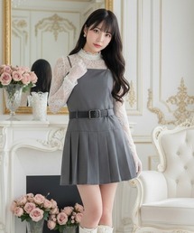 DIP IN CHOCOLATE（ディップインチョコレート）の「プリーツジャンパーワンピース【DIP IN CHOCOLATE】（ワンピース）」