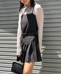 DIP IN CHOCOLATE（ディップインチョコレート）の「プリーツジャンパーワンピース【DIP IN CHOCOLATE】（ワンピース）」